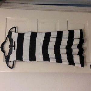 Black and white stripe dress